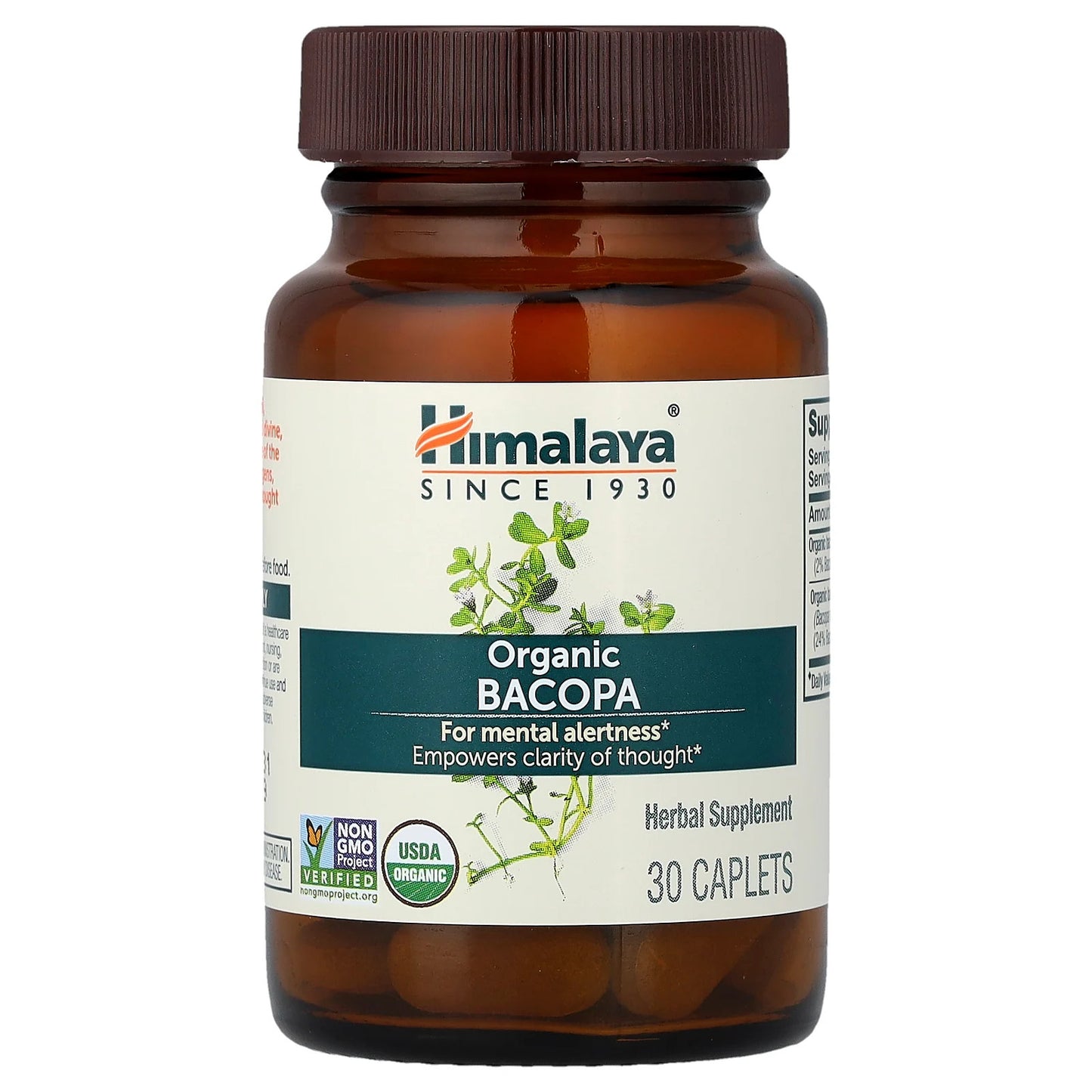 Organic Bacopa, 30 Caplets