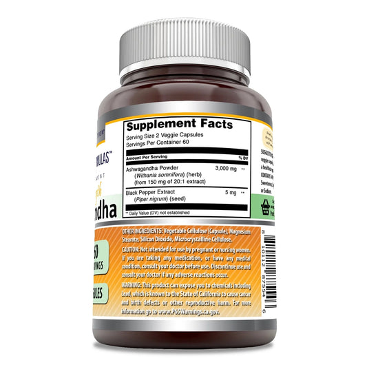Amazing Formulas Ashwagandha with Turmeric, Ginger, Rhodiola & Black Pepper 5200 Mg per Serving | 120 Veggie Capsules Supplement | Non-Gmo | Gluten Free