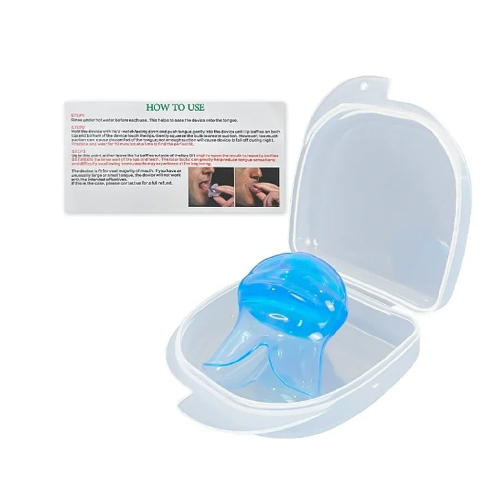 Anti Snore Tongue Soft Transparent Medical Silicone Sleep Apnea Night Guard anti Snore Device Stop Snore Tongue Retainer