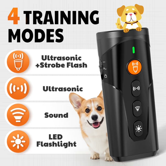Ultrasonic anti Barking Device, Handheld Dog Bark Deterrent Device Stops Bad Behavior, Alternative to Painful Dog Shock Collar