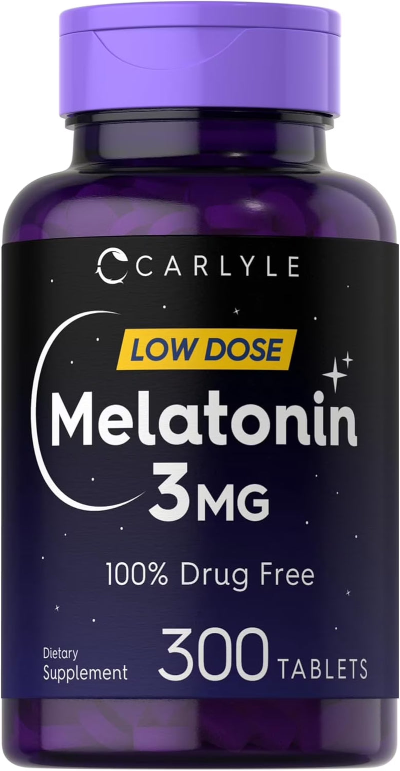 Melatonin 3Mg | 300 Vegetarian Tablets for Men and Women | by Carlyle