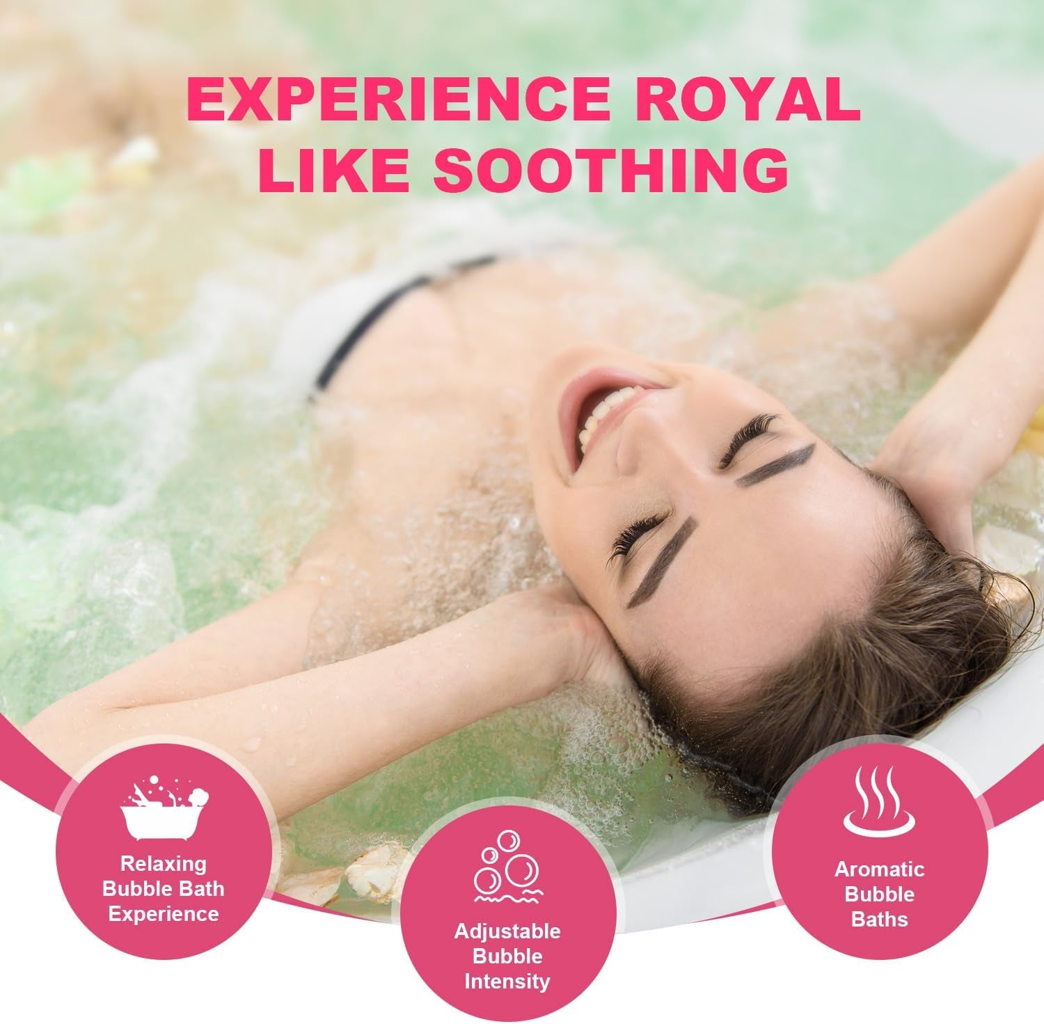 Bubble Bath Mat,Full Body Waterproof Spa Mat for Bathtub, 6-Speed Bubbles, Remote Control & Non-Slip Suction Cups for Home Relaxation
