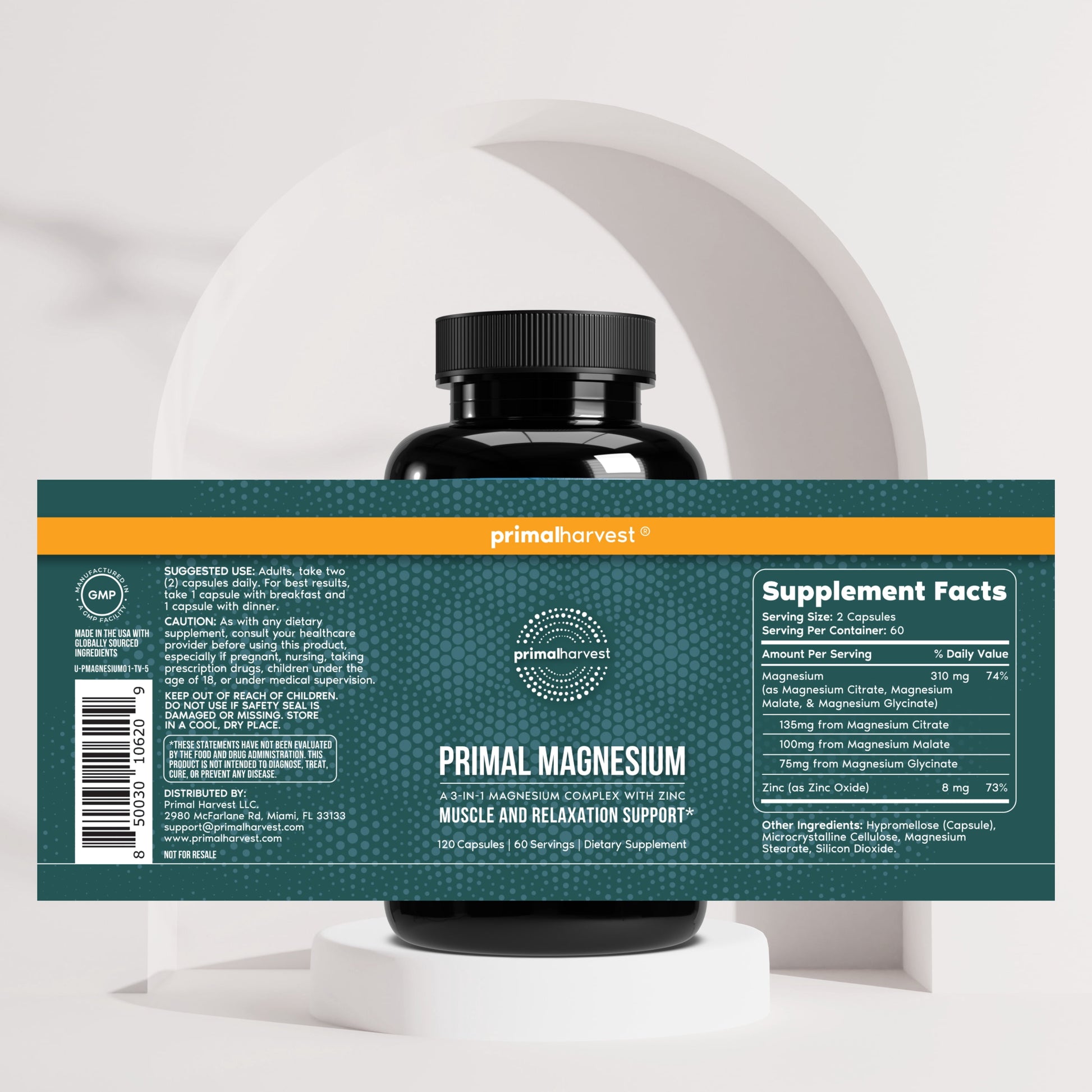 Magnesium Complex, 120 Capsules: 310Mg 3 Types of Magnesium, Zinc