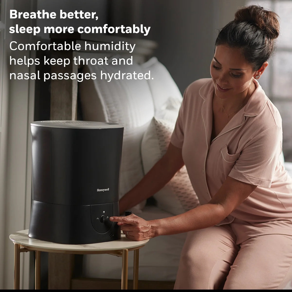 1.5 Gal. 500 Sq Ft Filter Free Warm Mist Humidifier with Essential Oil Cup, Black, HWM440