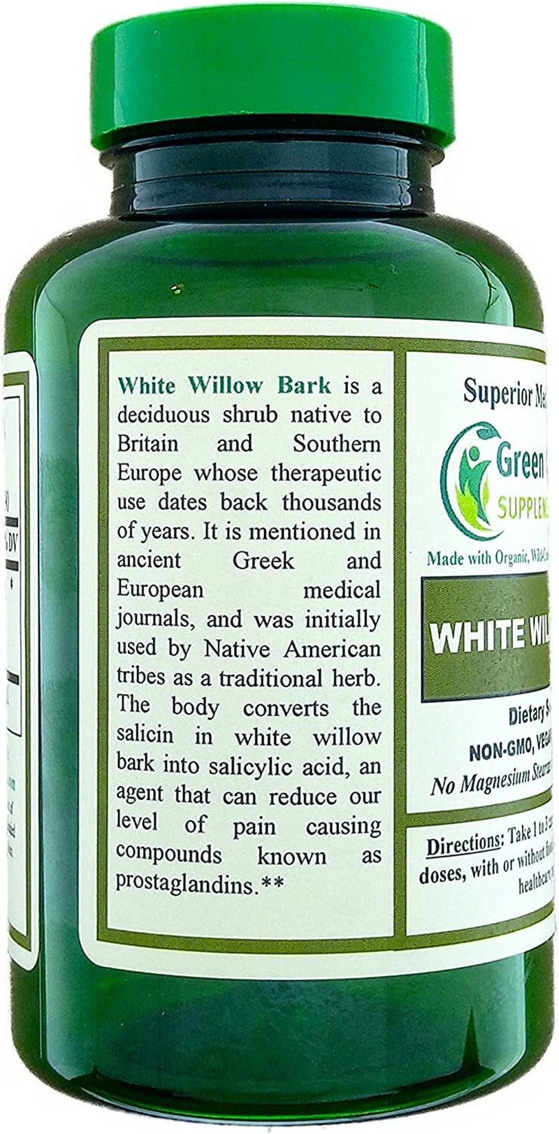 White Willow Bark Capsules 90 Veg Caps, 710Mg Willow Bark Extract, Non GMO