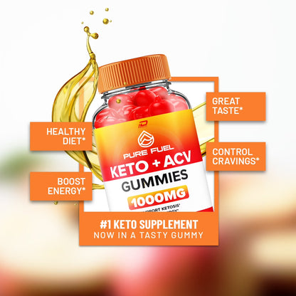 Pure Fuel Gummies - Pure Fuel Apple Cider Vinegar Gummy Supplement for Energy - Pure Fuel Keto Gummies Dietary Supplement (60 Gummies)