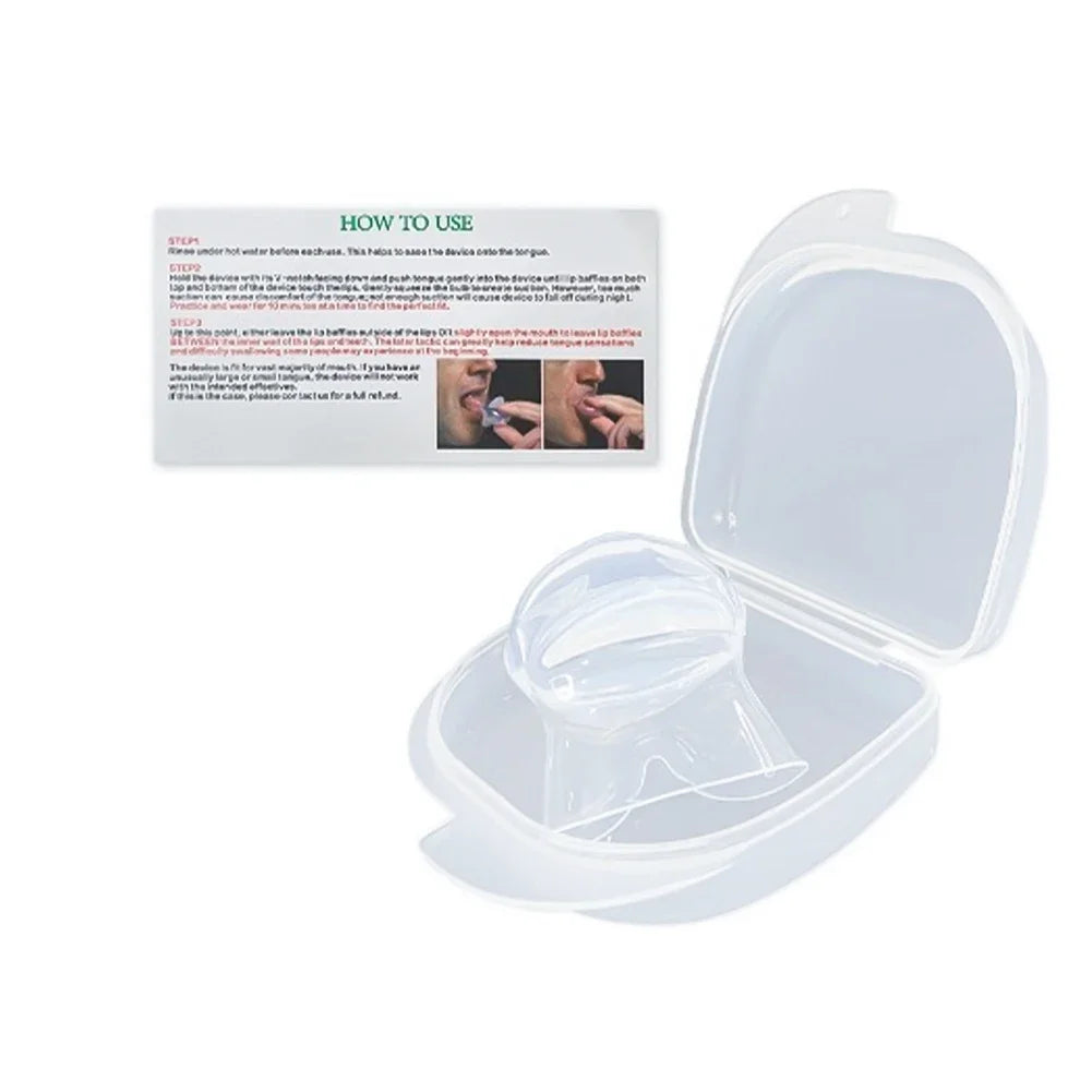 Anti Snore Tongue Soft Transparent Medical Silicone Sleep Apnea Night Guard anti Snore Device Stop Snore Tongue Retainer