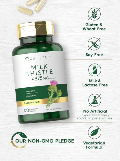 Milk Thistle Extract | 4375Mg | 120 Vegetarian Capsules for Men and Women | by