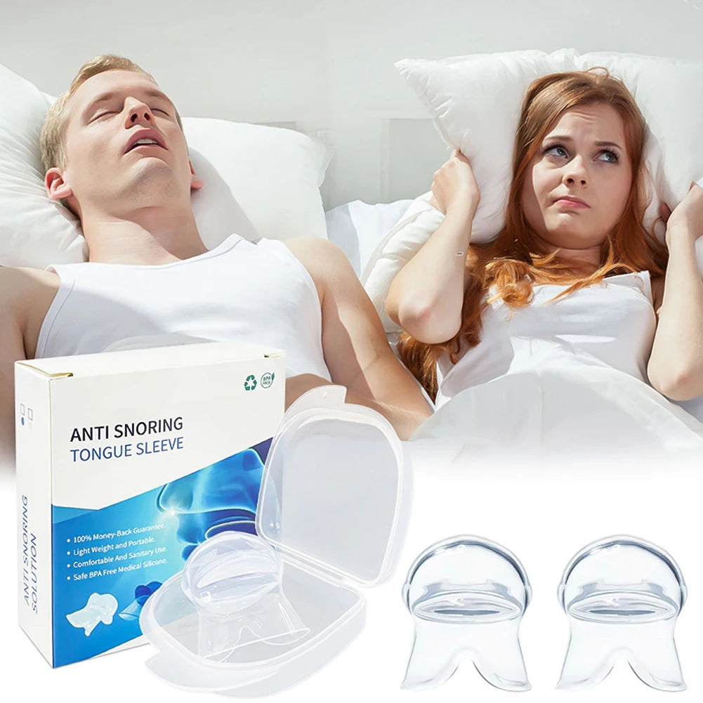 Anti Snore Tongue Soft Transparent Medical Silicone Sleep Apnea Night Guard anti Snore Device Stop Snore Tongue Retainer