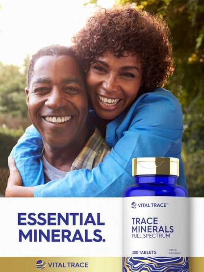 Trace Minerals Supplement | 200 Tablets | Non-Gmo & Gluten Free Complex | by Vital Trace