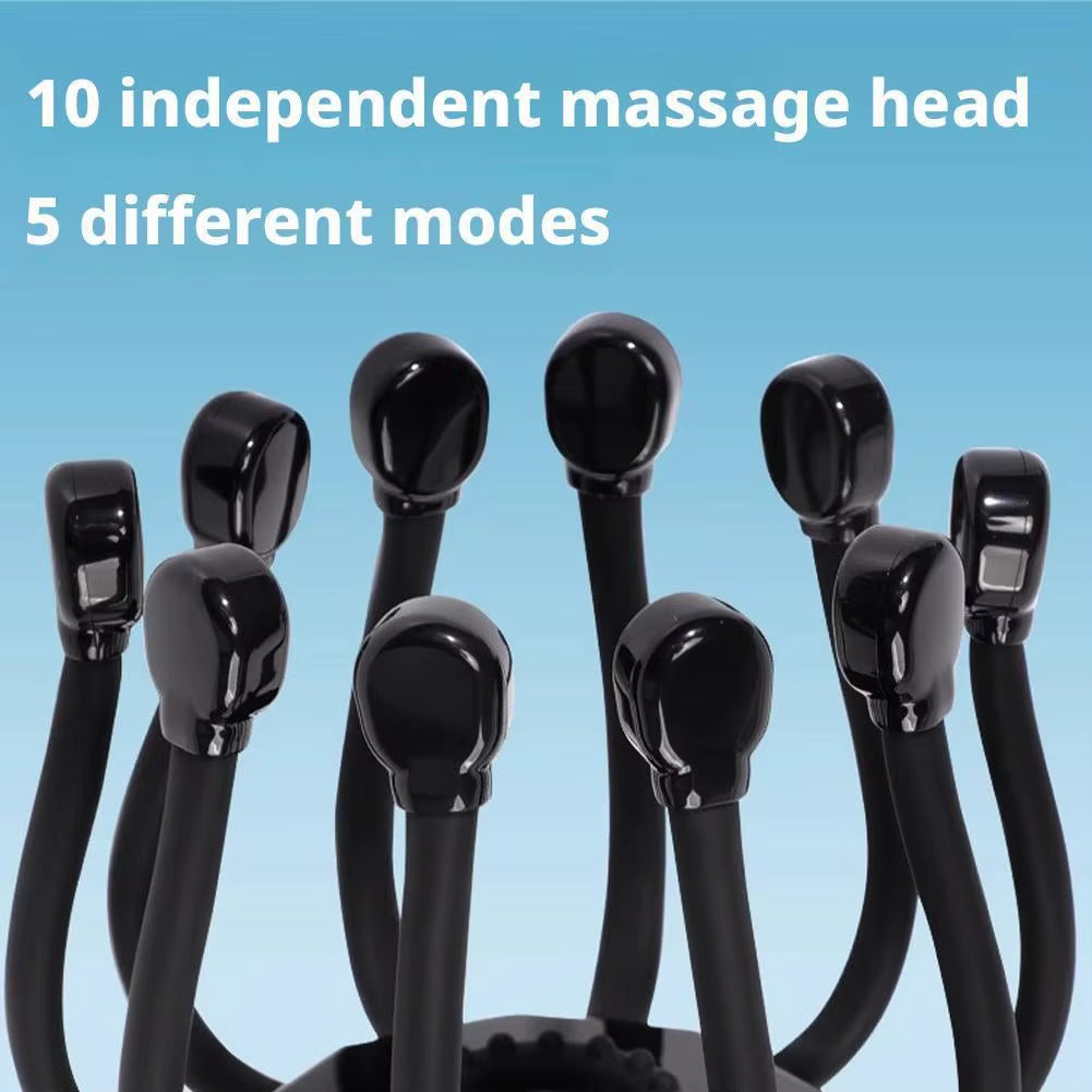 8-Claw Full Wrap Head Massage Machine 360 Degree Electric Point Massager Health Care Octopus Scalp Scratcher for Relaxation