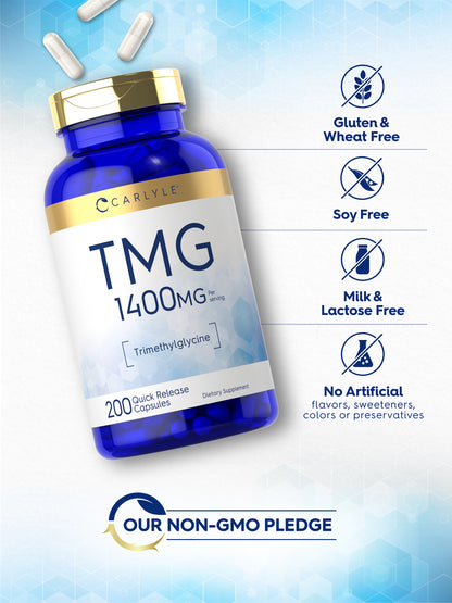 TMG Supplement 1400Mg | 200 Caplets | Trimethylglyci