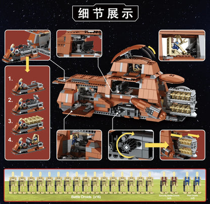 New in Stock 7662 05069 Trade Federiation MTT Contaiinerized Troop Carrier Building Blocks Toys for Children Christmas Gift