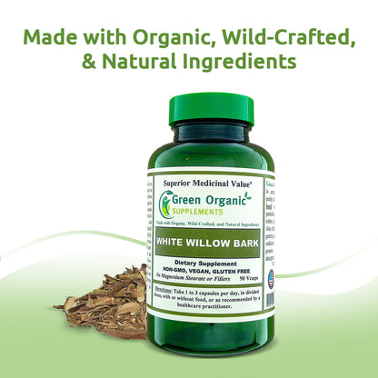 White Willow Bark Capsules 90 Veg Caps, 710Mg Willow Bark Extract, Non GMO