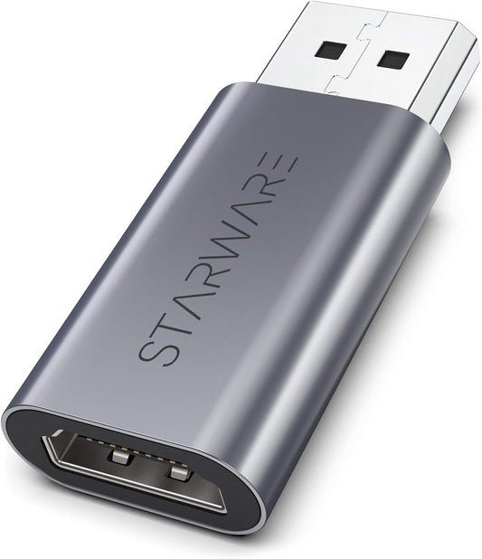 Displayport to HDMI Adapter,  DP Male to HDMI Female Passive Adapter Supporting up to 4K for Displayport Supported Computers to Connect HDMI Displays - Space Gray Aluminum
