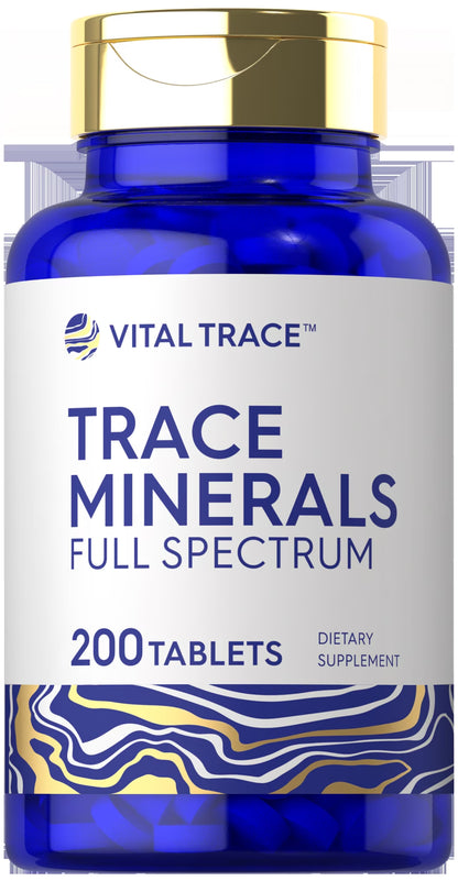 Trace Minerals Supplement | 200 Tablets | Non-Gmo & Gluten Free Complex | by Vital Trace