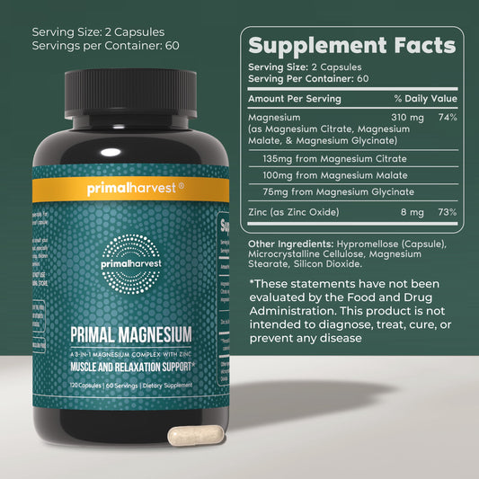 Magnesium Complex, 120 Capsules: 310Mg 3 Types of Magnesium, Zinc