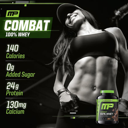 Musclepharm Combat 100% Whey Protein Powder, Chocolate Milk, Fast Recovery & Muscle Gain with Whey Isolate, High Protein Powder for Women & Men, Gluten Free, 5Lb, 67 Servings