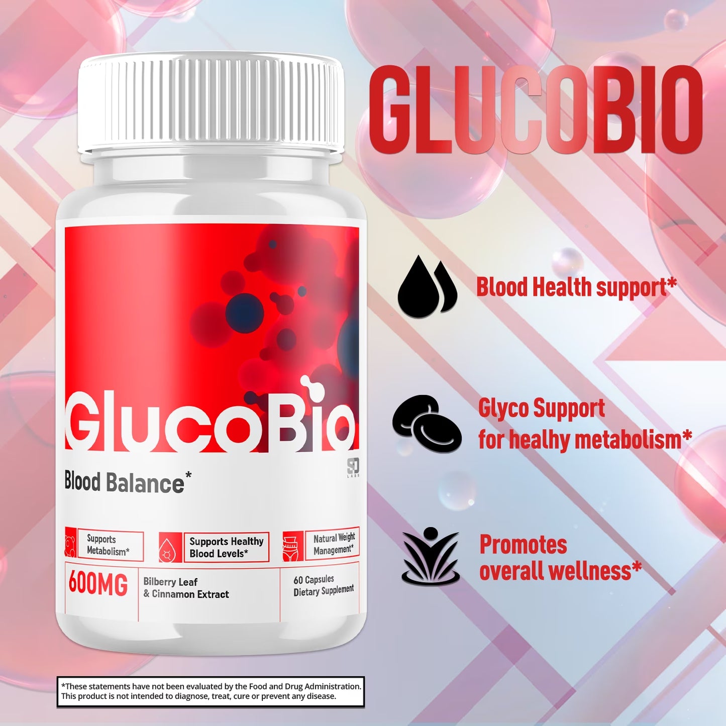 Glucobio Advanced Blood Support Supplement 5 Pack