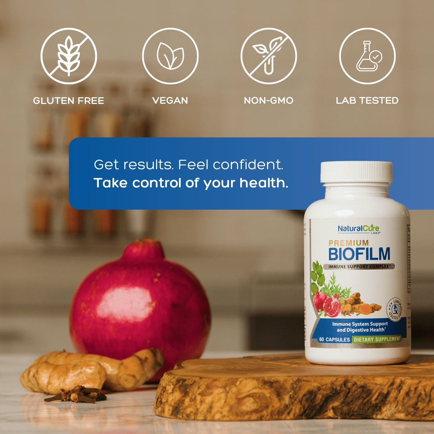 Biofilm Defense Complex - Multivitamin Turmeric & Pomegranate - 60 Capsules -