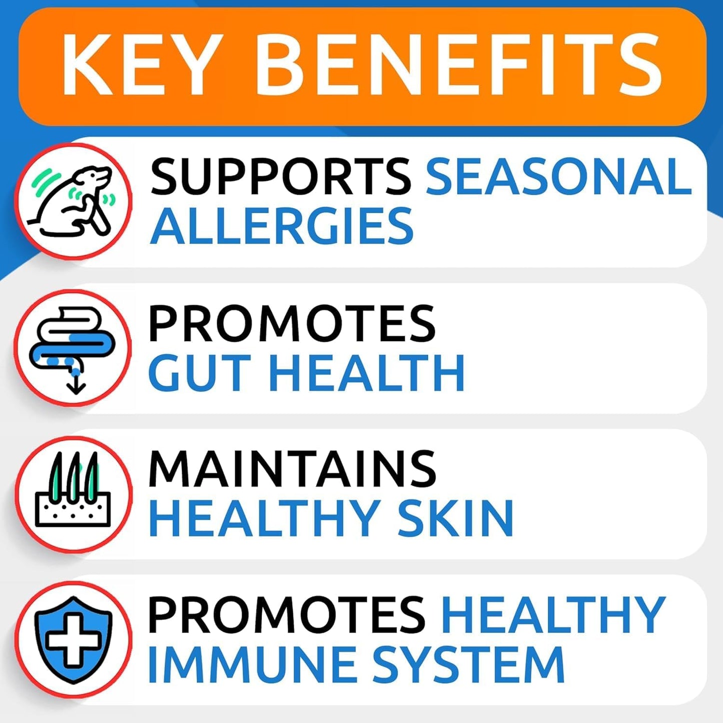Dog Allergy Relief Soft Chews for Skin Health & Seasonal Allergies - Anti-Itch Supplement W/Omega-3, Quercetin & Bromelain Immune Treats for Dry Skin & Hot Spots - Peanut Butter - 180Ct