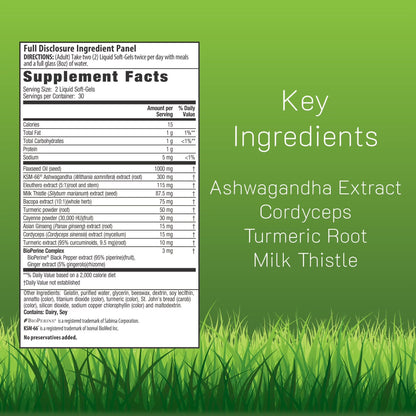 Extra Strength Ashwagandha Mind & Body – 60 Liquid Soft-Gels