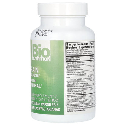 Bio Nutrition Brain Wellness - 60 Vegetarian Capsules