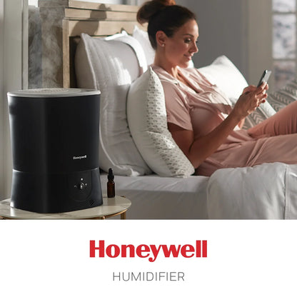 1.5 Gal. 500 Sq Ft Filter Free Warm Mist Humidifier with Essential Oil Cup, Black, HWM440