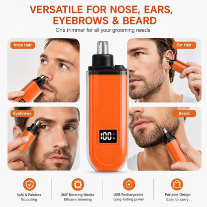 Electric Nose Hair Trimmer for Men Women, Rechargeable Mini Travel Trimmer for Nose and Ear Hair Clippers Portable Trimming with LED Display, Father’S Day Gift