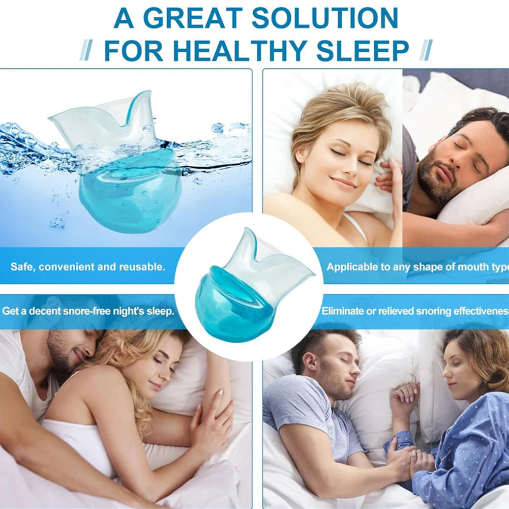 Anti Snore Tongue Soft Transparent Medical Silicone Sleep Apnea Night Guard anti Snore Device Stop Snore Tongue Retainer