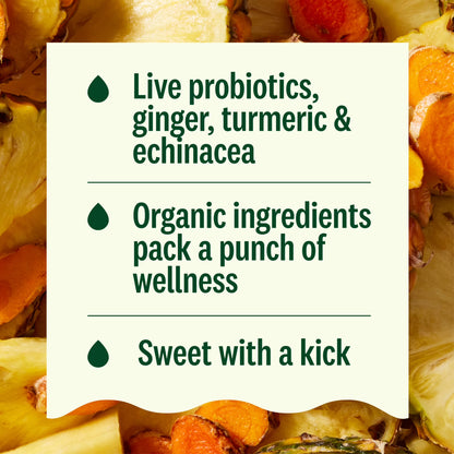 Organic Immunity Turmeric Pineapple Wellness Shots, 1.7 Fl Oz Bottle, 4-Pack