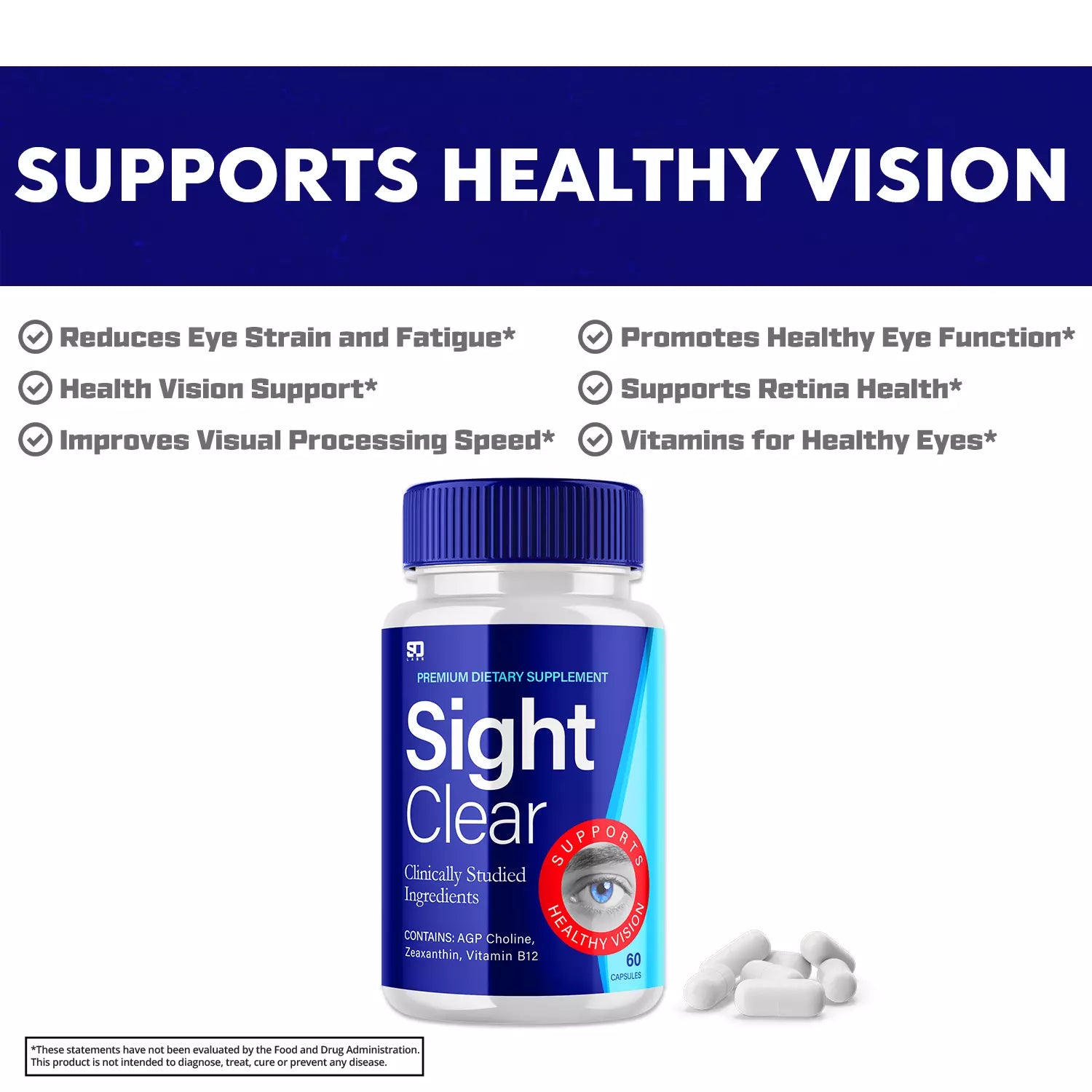 Sight Clear - Support Healthy Eye Vision for Clarity & Focus (5 Pack)