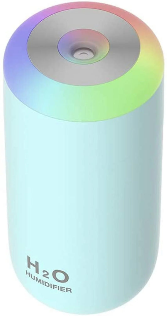 Small Humidifier, USB 350Ml Mini Humidifier for Plants, Small Plant Humidifier with Night Light, USB Desk Humidifier for Baby, Plant Humidifier Indoor, Small Humidifier (Cyan)