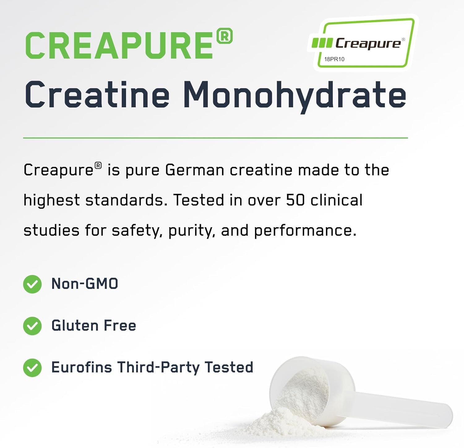Creapure Creatine Monohydrate Powder - German Creatine Powder for Men & Women - Gym Workout Nutritional Supplements for Muscle Gain, Brain Health & Strength Building, 5G per Serv, 30 Servings