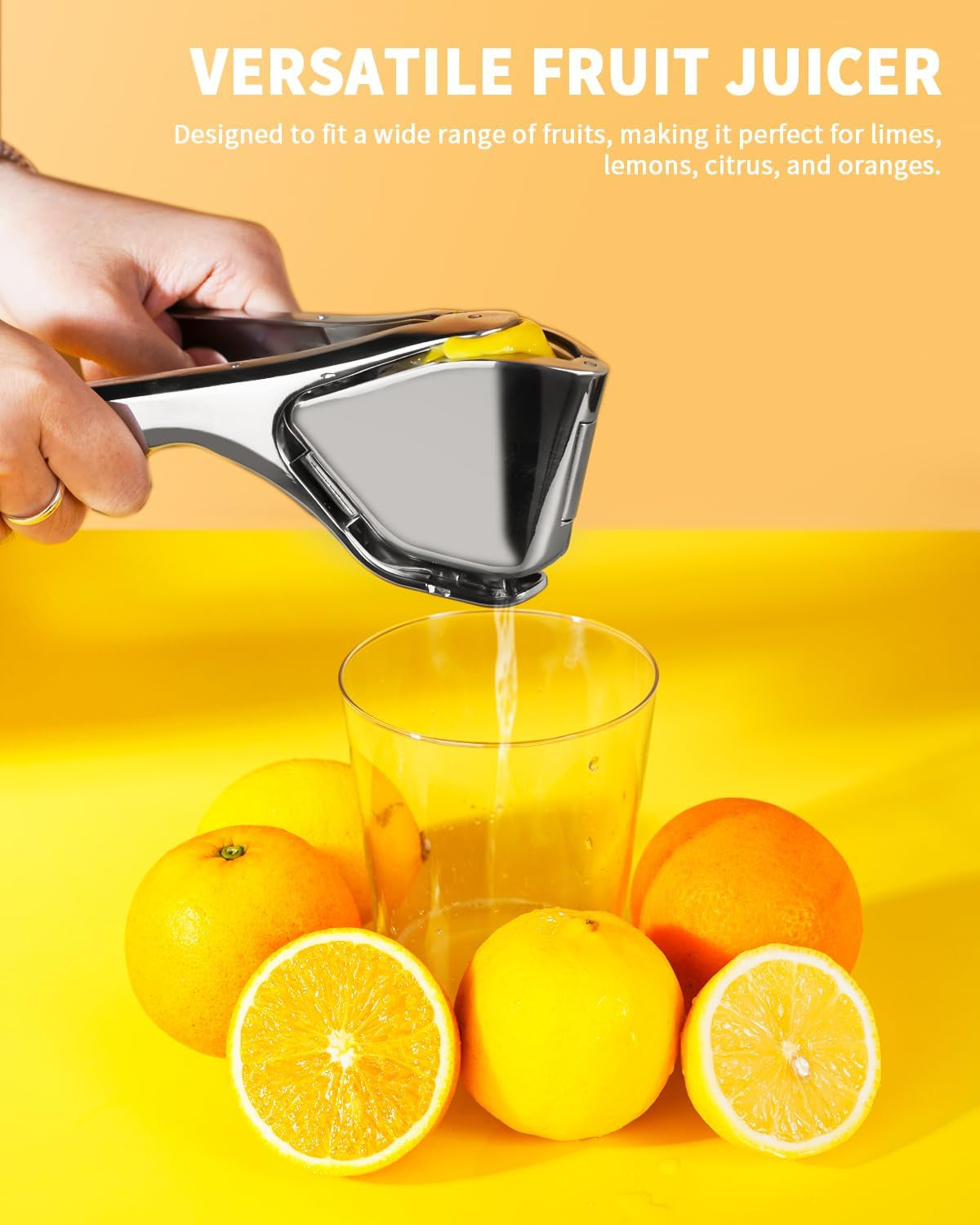 Lemon Squeezer, Stainless Steel Lemon Juicer, Manual Juicer for Lemon Citrus Lime Orange, Handheld Citrus Squeezer