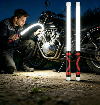 Flexible LED Light Stick | 27" Rechargeable Bendable Flashlight with 3 Brightness Modes | High Lumen Work Light for Car Repairs, Mechanical Inspection & Tight Spaces | LED Flashlight Stick