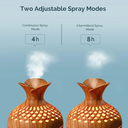 Humidifier for Room Cool Mist Humidifier 300 ML Vaporizer Mini Humidifier for Bedroom with Night Light USB Charge Flower Vase Shape