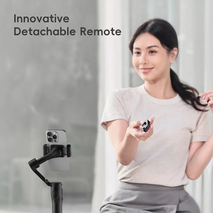 Hohem Isteady X3 SE Gimbal Stabilizer for Iphone & Android, Smartphone Foldable Gimbal with Detachable Remote Control, Portable Foldable 3-Axis Phone Gimbal for Android & Iphone17 Series, Ideal for Travel Vlogging