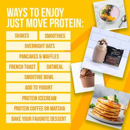 Just Move Protein - Banana Pudding - Vegan (Plant Based) Organic, Dairy Free, Soy Free, Gluten Free, Keto, Peanut Free, 20G Protein, Low Carb, Non GMO Supplements Fitness Dietary Supplement Loaded Workout Nutrition Powder Dessert Flavor Healthy Fruit