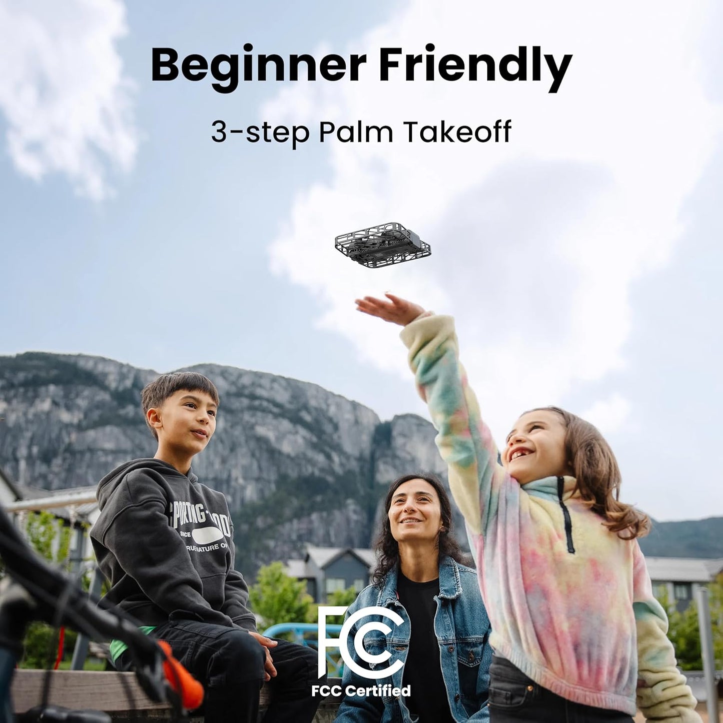 X1 Drone with Camera, Follow-Me Drone with Self-Flying Mode, Foldable Mini Drone with HDR Video Capture, Palm Takeoff, Intelligent Flight Paths, Hands-Free Control Black (Combo)
