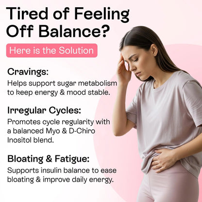 Myo Inositol D Chiro Inositol Supplement for Women Hormone Balance Healthy Ovarian Support 40:1 Myo Inositol Blend with Folate Vitamin D3 B12 & 20 Billion CFU Probiotics 60 Capsules