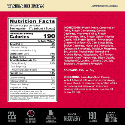 SYNTHA-6 Whey Protein Powder, Micellar Casein, Milk Protein Isolate Powder, Vanilla Ice Cream, 5 Pounds, 48 Servings (Pack of 1) - Package May Vary