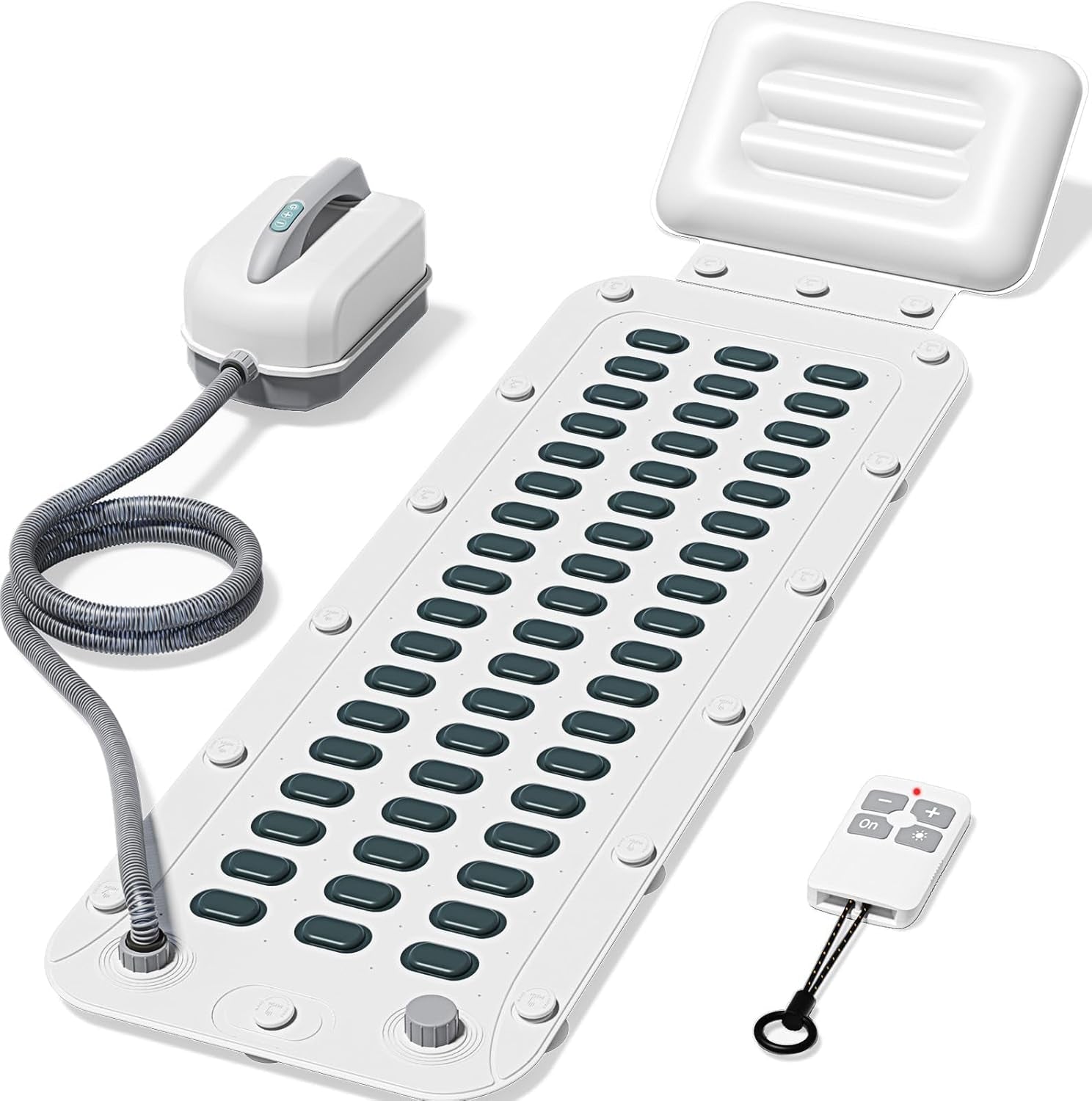 Bubble Bath Mat,Full Body Waterproof Spa Mat for Bathtub, 6-Speed Bubbles, Remote Control & Non-Slip Suction Cups for Home Relaxation