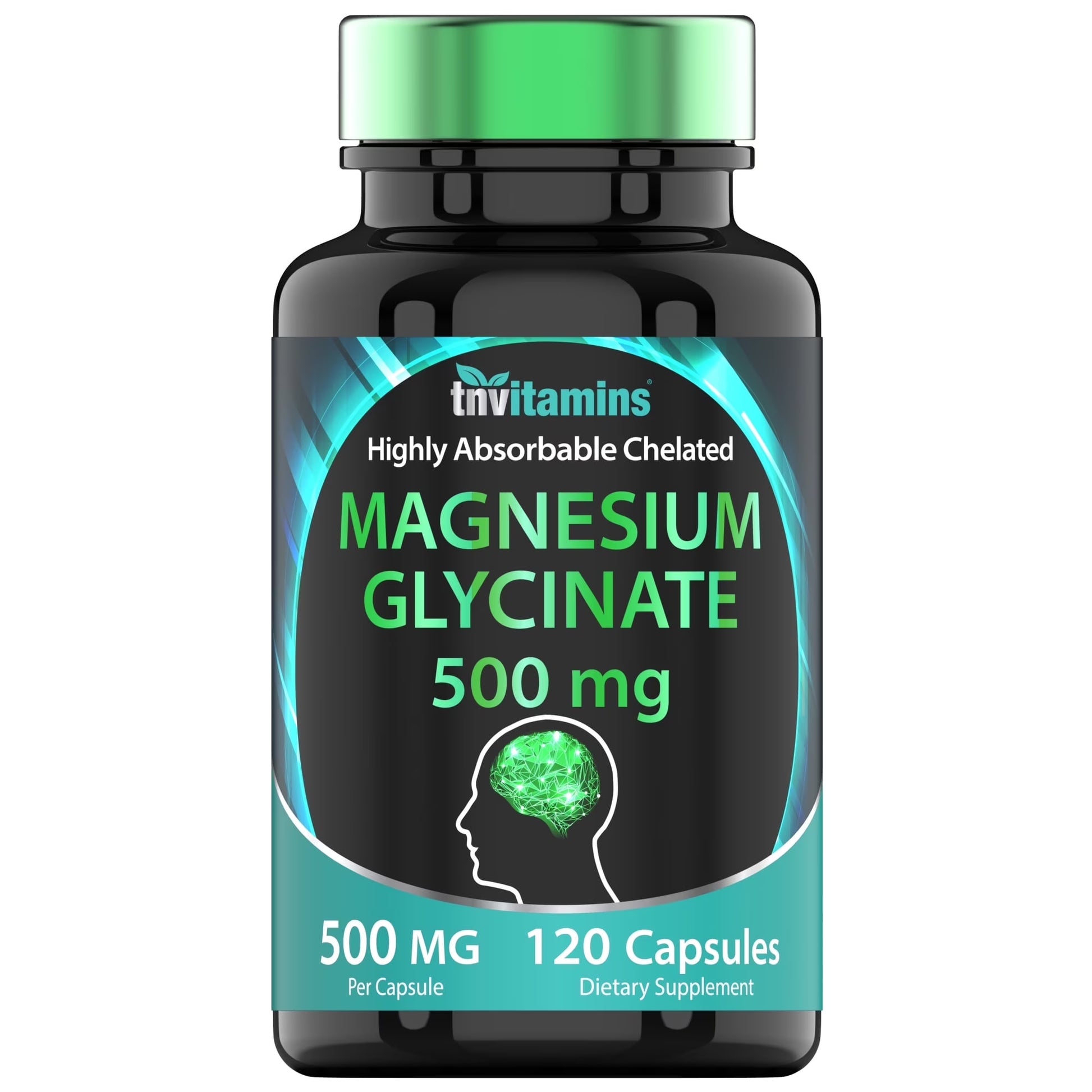 Magnesium Glycinate 500 Mg per Capsule Dietary Supplements for Sleep Mood Stress Muscle and Nerve Health, 120 Count