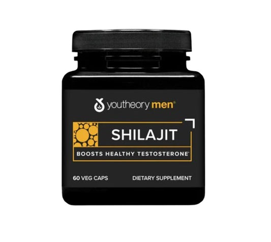 Youtheory Men'S Shilajit - 250 Mg Shilajit Capsules - Energy Supplement - Supports Stamina & Endurance* - Gluten, Dairy & Soy Free - 60 Veg Capsules