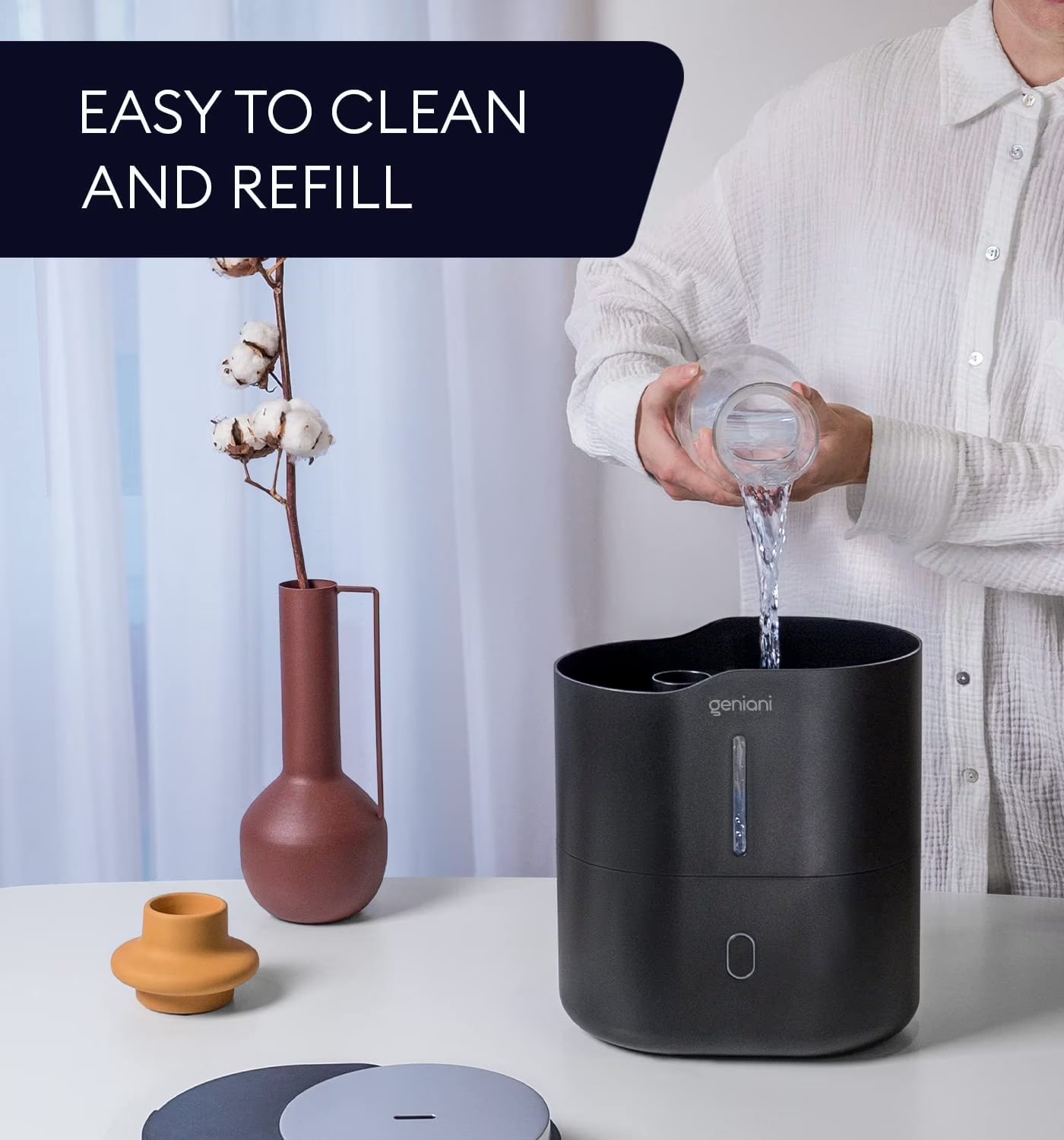 Top Fill 2L Cool Mist Humidifiers & Essential Oil Diffuser for Home - Smart Aroma Ultrasonic Air Humidifier for Large Room, Bedroom, Baby, Kid - Easy to Clean & Fill, Auto Shut Off, Quiet