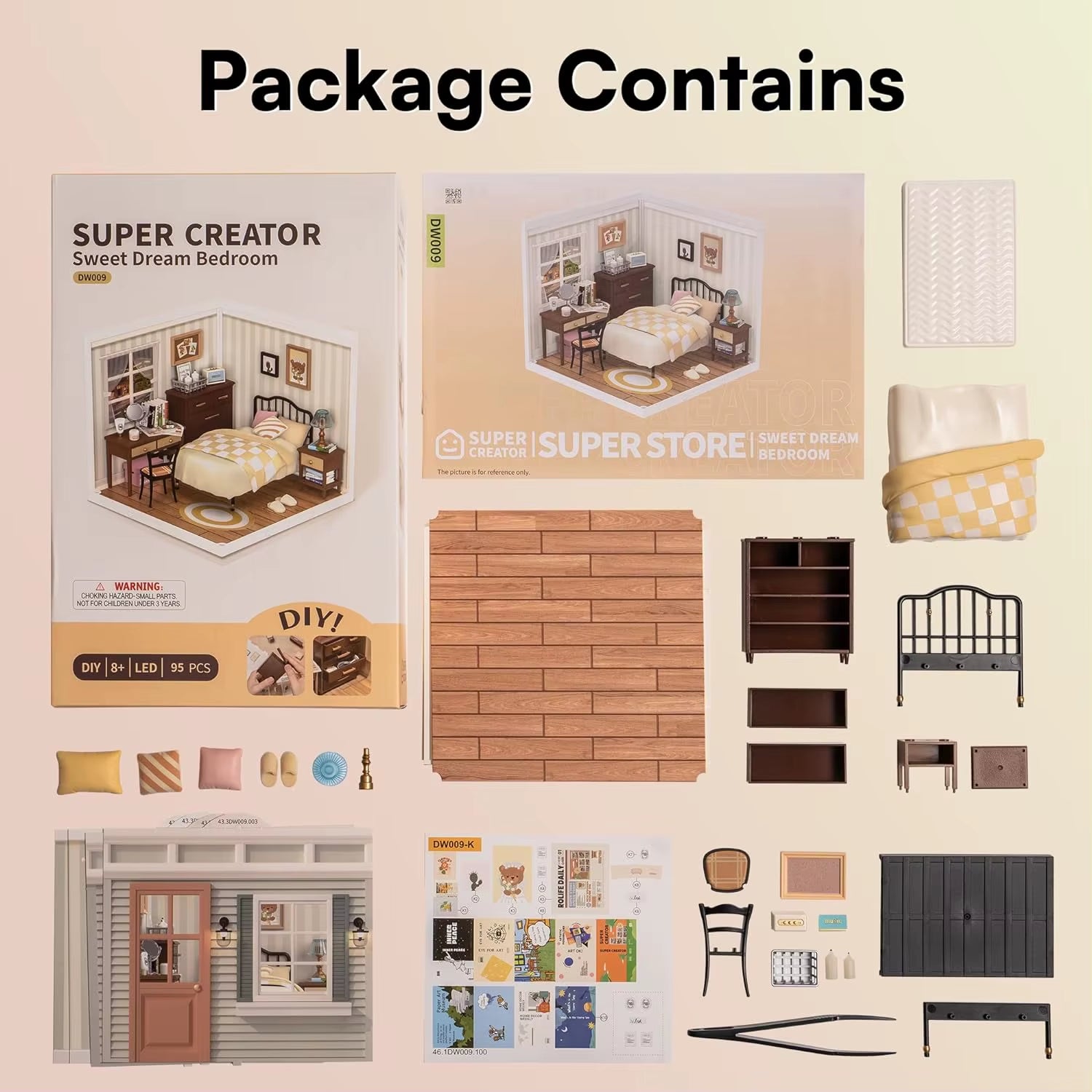 Rolife Super Store Series Plastic 3D Puzzle, DIY Miniature Dollhouse Kit, Building Block Sets for Gifts, DW009 Dropship
