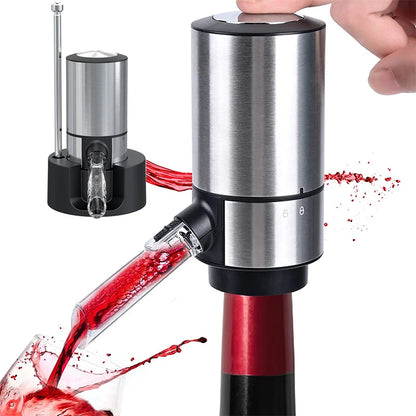 Automatic Wine Decanter Dispenser with Base Quick Sobering Electric Wine Decanter Aerator Pourer for Bar Party Kitchen Bar Tools