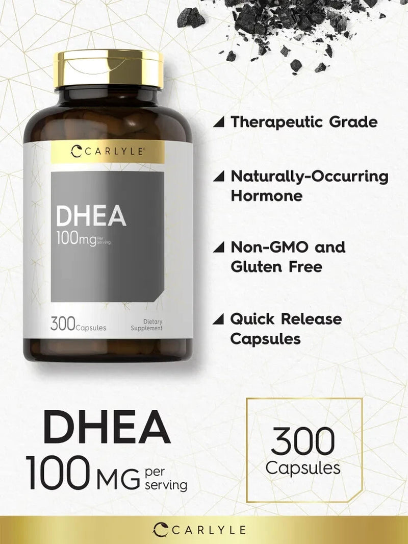 DHEA 100Mg | 300 Capsules | Non-Gmo & Gluten Free Supplement | by Carlyle
