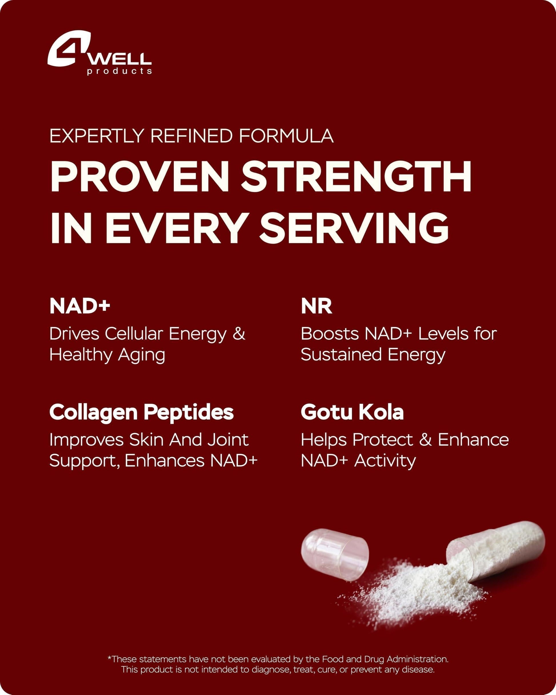 NAD plus Supplement 1400Mg NMNH Supplement Alternative Supports Healthy Aging Complex with Nicotinamide Riboside & Gotu Kola Collagen Formula for Energy Skin & Cognitive 60 Caps